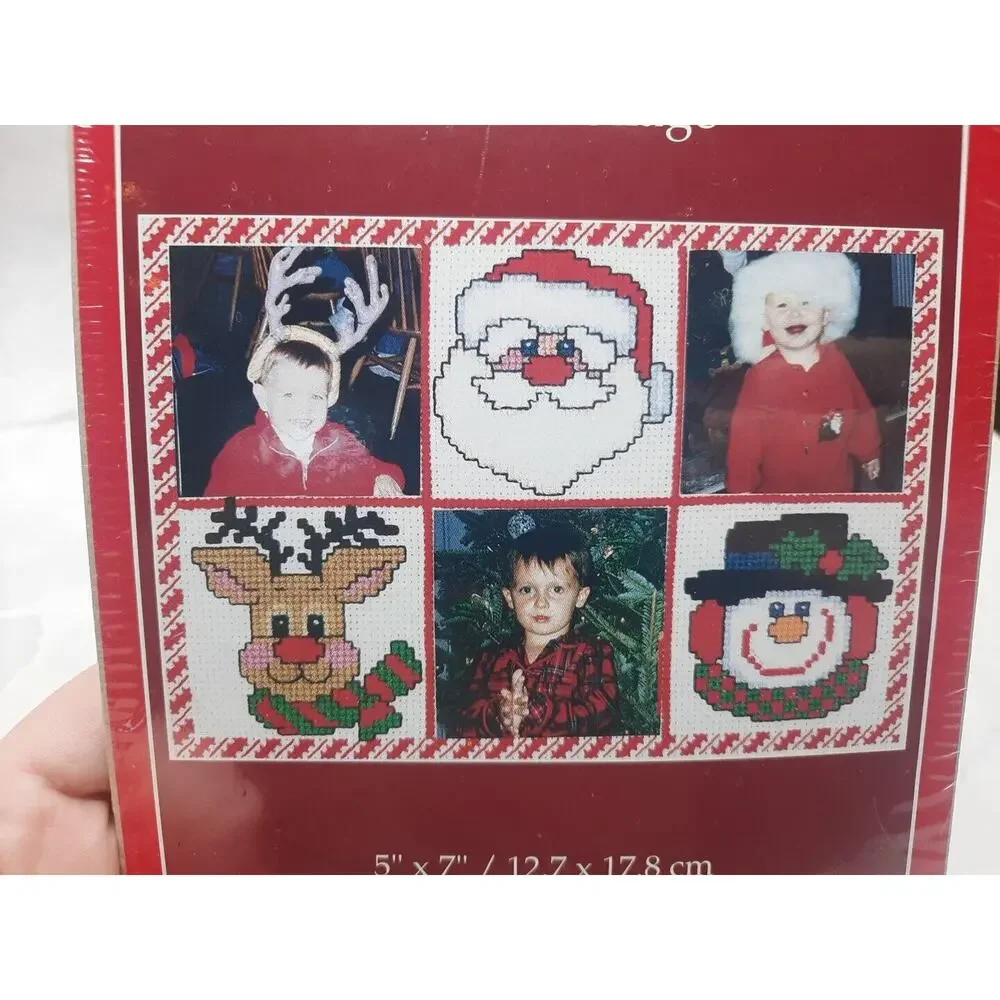 Vintage Leisure Arts Christmas Traditions Photo Collage Counted Cross Stitch Kit